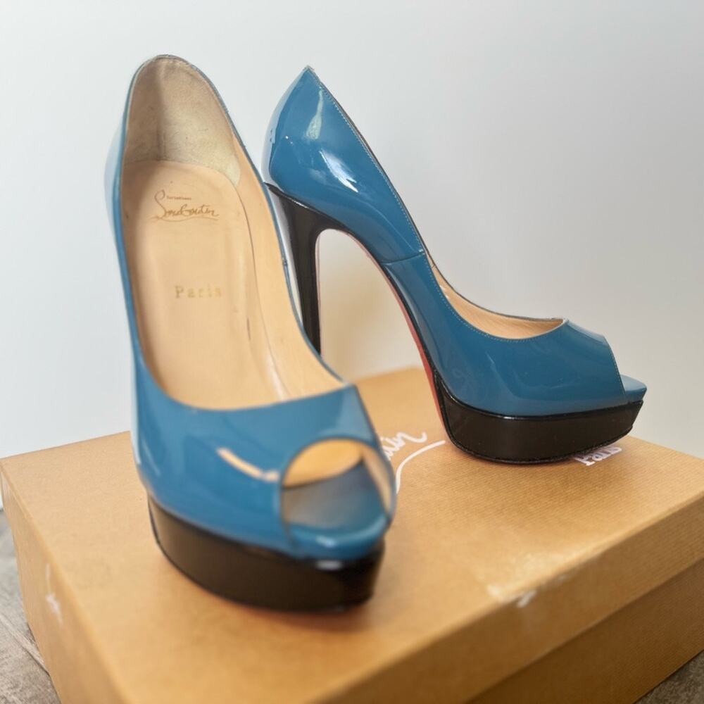 Christian Louboutin Lady Peep 150 Rare Ocean Color w/ Customization | 40.5 - Picture 4 of 16